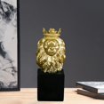 thumbnail image 3 of León abstracto coleccionable cabeza de animal decoración estatuilla escultura modelo artesanía adornos hogar Oficina escritorio decoración Dorado 8.5x7.5x24cm Soledad Estatua de león, 3 of 9