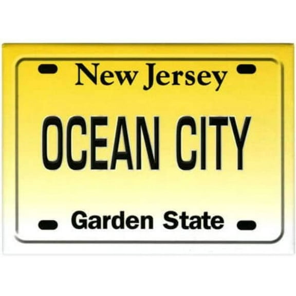 Ocean City New Jersey License Plate Fridge Collector's Souvenir Magnet 2.5 inches X 3.5 inches
