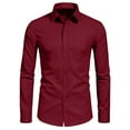 thumbnail image 1 of AherBiu Chemises Boutonnées pour Hommes Manches Longues Col à Revers Extensible Ajustée Chemise Décontractée Business, 1 of 5