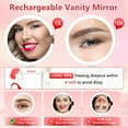 thumbnail image 4 of Makeup Mirror with Lights Rechargeable Lighted Vanity Mirror X/X Magnification Tabletop LED Make up Mirror, 4 of 7