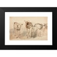thumbnail image 2 of Jacques-Raymond Brascassat 14x11 Black Modern Framed Museum Art Print Titled - Three Studies of Sheep Skeletons (1834), 2 of 5