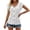 White, variant on Women's Fashionable V Neck Jacquard Open Front Short Sleeve T Shirt White S