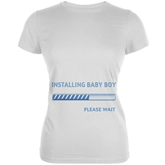 Installing Baby Boy Funny White Juniors Soft T-Shirt - Large