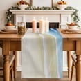 thumbnail image 2 of Table Runner 72 Inches Long for Kitchen Dining, Navy Blue Ombre Beach Dresser Scarf Farmhouse, Dining Table Decorations for Wedding/Parties, Summer Ocean Coastal Gradient Waves 13 x 72 In, 2 of 8