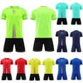thumbnail image 6 of Virmaxy Stripe Soccer Jersey and Shorts 2 Piece Set Breathable V Neck Athletic Uniform for Youth Training Match and Practice for 3-13 Years, 6 of 6