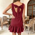 thumbnail image 5 of ASEIDFNSA Womens Tank Dress Sleeveless Crew Neck Ruffle Hem Short Summer Dress, 5 of 5