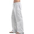 thumbnail image 2 of BKQCNKM Pantalones De Hombre Men's Pants Male Solid Loose Casual Pant Trouser Cotton Long Pant Trouser Elegant Loose Pant Trouser Sweatpants 1Pc Pant White 3XL, 2 of 8