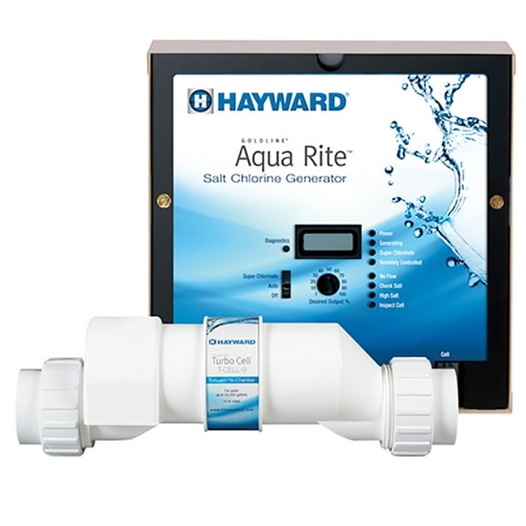 Hayward W3AQR15 AquaRite Salt Chlorinator with TurboCell for 40,000 Gallon In Ground Swimming Pools with Digital Display