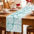thumbnail image 5 of Table Runners 120 Inches Long Dress Scarves, Palm Tree Monstera Farmhouse Coffee/Dining/Kitchen Table Decor Table Runner for Living Room, Turquoise White Botanical Leaf Boho 13x120 Inch, 5 of 9