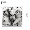 thumbnail image 2 of 12 Inch Wall Clock Battery Operated Silent Clock Decorative for Office, Kitchen, Outdoor, Living Room，Elephant Creative Pattern, 2 of 4