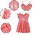 thumbnail image 1 of AJZIOJIRO Robe Décontractée pour Filles Tout-Petits Été Couleur Unie Robe Imprimée Adorable pour Enfants Confort Robe Ample en Coton, 1 of 9
