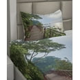 thumbnail image 2 of Ambesonne Nature Fitted & Top Sheet Set with Sham, Jogging at Shoreline, Green Chocolate, 2 of 4
