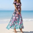 thumbnail image 1 of WILLBEST Vestidos Casuales Vestido de Verano para Mujer Vestido Vintage de Longitud Media Estampado Floral Manga Corta Cuello En V Primavera Extra Grande, 1 of 3
