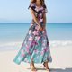 thumbnail image 1 of WILLBEST Vestidos Casuales Vestido de Verano para Mujer Vestido Vintage de Longitud Media Estampado Floral Manga Corta Cuello En V Primavera Extra Grande, 1 of 3