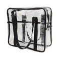 thumbnail image 3 of Bolso transparente de PVC multifuncional, grande, transparente, con correa ajustable para nadar, trabajar, ir al trabajo, ir al gimnasio, viajar, color negro., 3 of 14