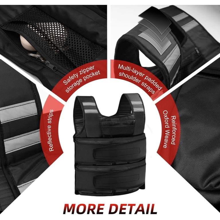 Gilet Lesté 22 Lbs (10 Kg) Unisexe - Fermoirs Ajustables Et Bande Réfléchissante - Neuf