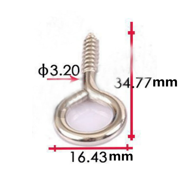 Yonisun 12-Pack 1-5/8 Inch Stainless Steel Screw Eye Hooks - Heavy Duty Lag Thread For Hanging & Mounting