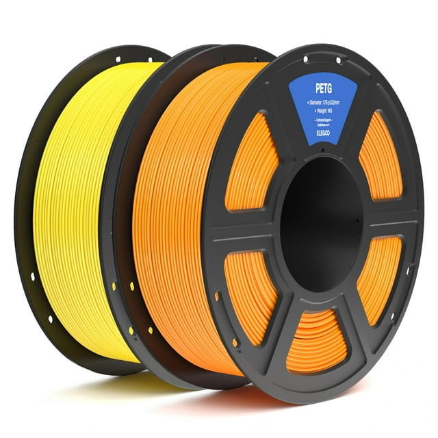 Filamento para impresora 3D ELEGOO PETG de 1,75 mm, amarillo y naranja, 2 kg