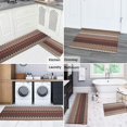 thumbnail image 5 of Brown Boho Geometric Triangles and Rhombuses Pattern Kitchen Rugs Sets Of 2,Anti Fatigue Kitchen Mat Rugs Non Slip Washable,Decorative Kitchen Floor Mats for Kitchen,Sink,Laundry,17"x30"+17"x47", 5 of 7