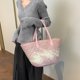 thumbnail image 3 of Gran Bolso Playa Hombro Mujeres Paja Tejida Summer para Viajar () Rosa, 3 of 9