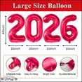 thumbnail image 7 of PMU New Year's Eve Party 2026 New Year, Graduation "2026" 40in Ruby Red Number Mylar Balloons Birthday, Special Events Accessories Party Celebration (4/pkg) Pkg/1, 7 of 7