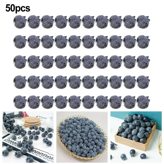 Realistic 50 Blueberries Foam Fruits for Home & Kitchen Decor - 2cm Each!