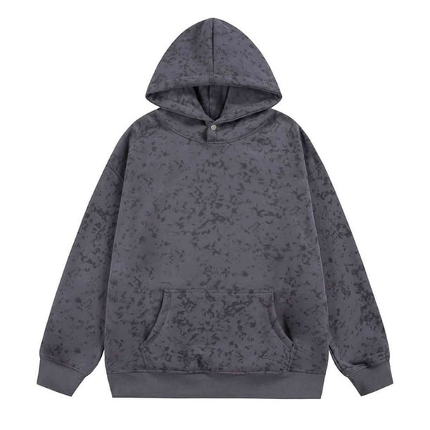 pstuiky Camisas de invierno de manga larga para hombre, Sudadera con capucha de manga larga de color liso para hombre salir tops xl
