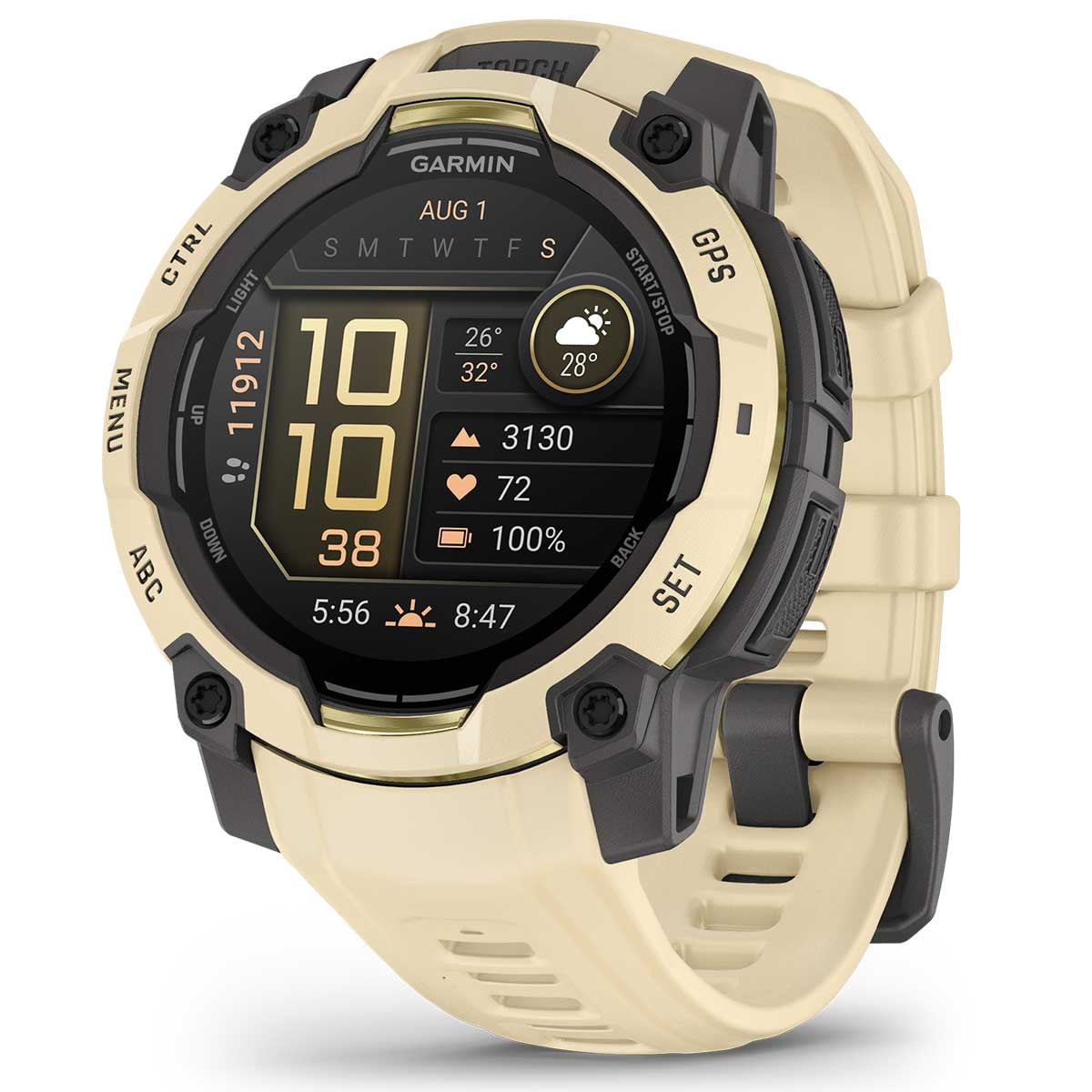 Garmin Instinct 3 Alpine Rush AMOLED (Citrine, 45 mm) Outdoor GPS Smartwatch Gift Box Bundle with PlayBetter HD Screen Protectors, Wall Adapter & Case