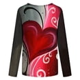 thumbnail image 5 of Blusa informal de manga larga con cuello redondo y estampado de amor para mujer Fridja  hkj2731, 5 of 5