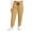 Khaki, variant on Tqyyweavej Women's Plus Corduroy Pants Drawstring Wide Leg Loose Tapered Trousers Oversized Solid Color Pants with Pockets Gifts for Women