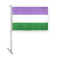 thumbnail image 2 of AGAS Genderqueer Pride Car Window Flag 10.5x15 inch - Double Side Printed Wrap Knitted Polyester - 19 Inch White Plastic Unbreakable Pole Car Flag, 2 of 2