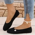 thumbnail image 5 of Flats for Women Slip On Closed Toe Round Toe Mary Jane Shoes Comfortable Walking Ballet Flats Summer Trendy Low Wedge Dolly Shoes Black 36, 5 of 8