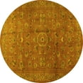 thumbnail image 1 of Ahgly Company Indoor Round Persian Yellow Traditional Area Rugs, 7' Round, 1 of 4