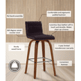 thumbnail image 6 of Vienna 26" Swivel Counter Stool in Walnut Wood Finish with Brown Faux Leather - Set of 2, 6 of 6