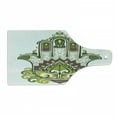 thumbnail image 1 of Hamsa Cutting Board, Natural Elements Inspired Hamsa Hand with Branch and Leaf Nature Harmony, Decorative Tempered Glass Cutting and Serving Board, Wine Bottle Shape, Green White Brown, by Ambesonne, 1 of 1