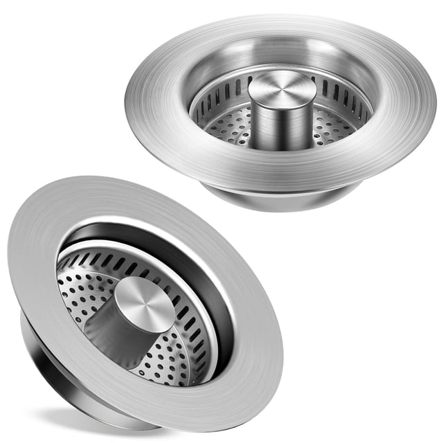 Colador y tapón para desagüe de fregadero de cocina tgosomt, 2 unidades, acero inoxidable