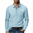 thumbnail image 2 of LONKITO Mens Polo Shirts Cotton Linen Long Sleeve Pullover Shirts with Pockets for Casual Business Work, 2 of 7