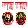 thumbnail image 1 of Paquete de 2 fundas para asiento de inodoro ZHAOCHENG Halloween calcomanía 3D terror decoración del hogar, 1 of 5