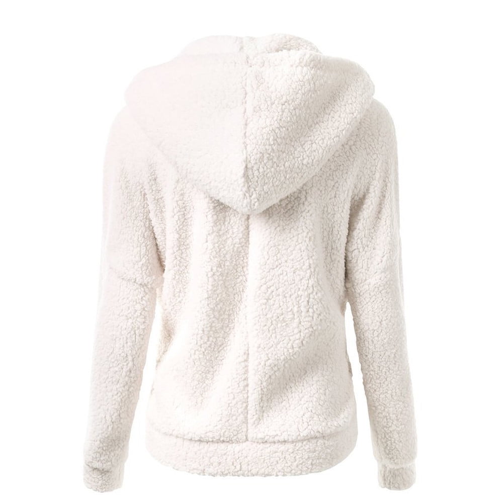 SBYOJLPB Hooded Sweatshirt Women Hooded Sweater Coat Winter Warm Wool Zipper Coat Cotton Coat Outwear Whxl