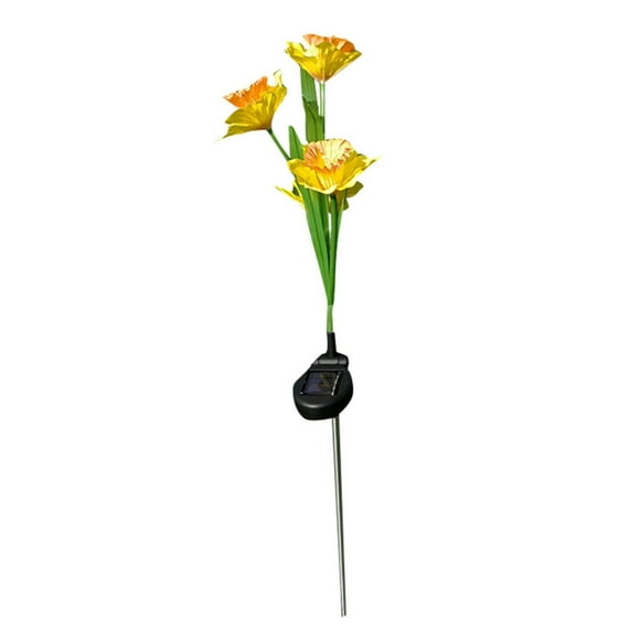2 Sets Of 4 Solar Daffodil Flower Lights, Outdoor Lights, LED Simulated Garden Lights