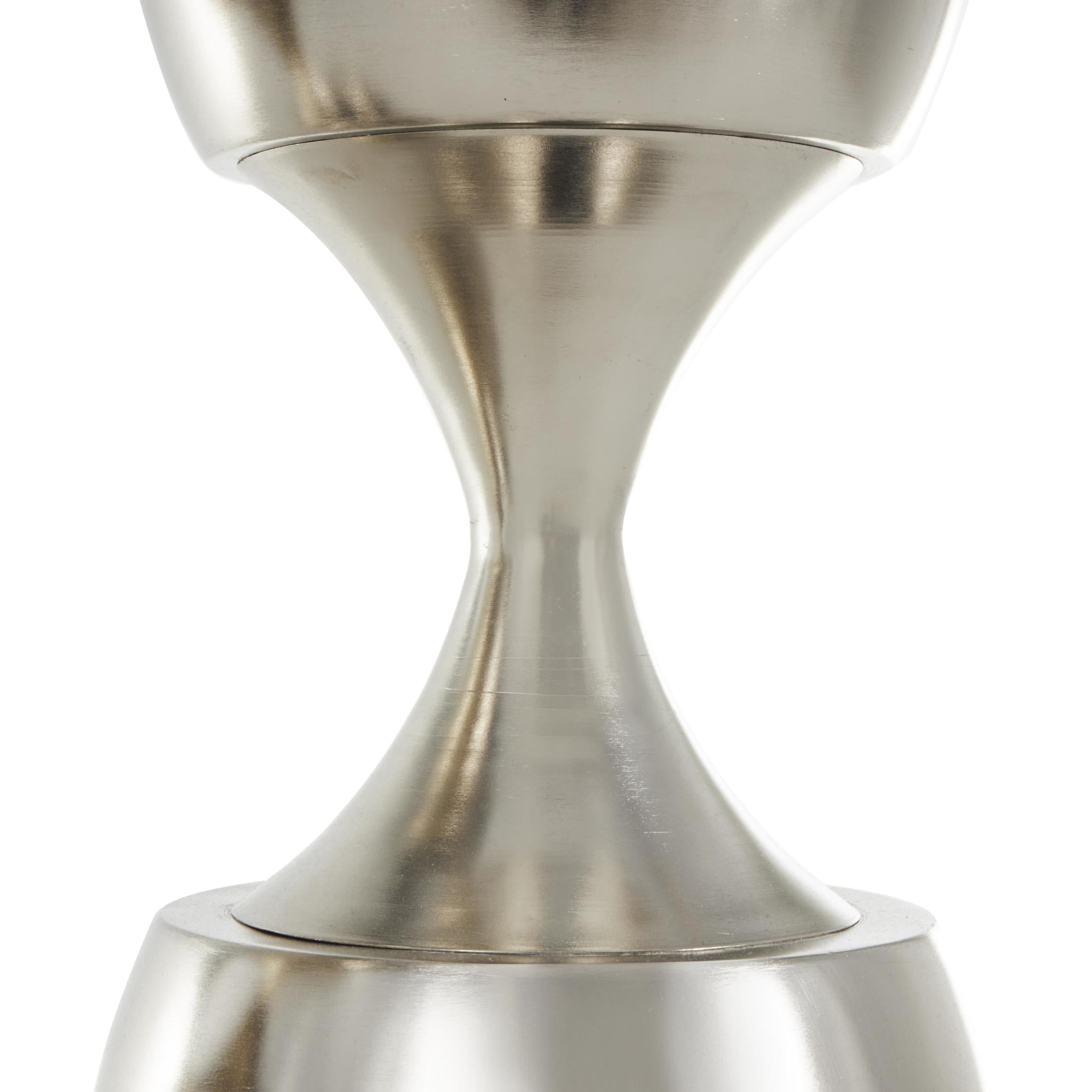 DecMode 26", 23"H Hourglass Shaped Silver Metal Planter with Elevated Base (2 Count)