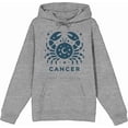 thumbnail image 4 of Cancer Zodiac Sign Adult Heather Gray Long Sleeve Hoodie-Medium, 4 of 6