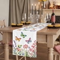 thumbnail image 2 of Table Runners 72 Inches Long Dress Scarves, Pink Flowers Farmhouse Kitchen/Dining Table Runner, Coffee Tablerunners, Spring Floral Butterfly Elegant Pastoral 18x72 Inch, 2 of 9