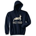 thumbnail image 1 of Fast Food Hoodie Funny Deer Hunting Sarcasm Gift for Hunter Graphic  Sweatshirt (Navy) - L, 1 of 2
