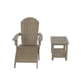 thumbnail image 5 of WestinTrends Tuscany 3-Piece HIPS Outdoor Folding Adirondack Seashell Chair With Folding Ottoman And Side Table, Taupe, 5 of 5