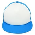 thumbnail image 6 of DALIX Classic Trucker Cap Flat Bill Adjustable Snapback 5 Panel Plain Hat Neon-Blue-White, 6 of 6