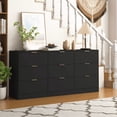 thumbnail image 4 of Dtwnek Modern Wood Storage Cabinet with Handle, 9 Drawer Dresser for Bedroom, Living Room, Hallway, Black, 4 of 9