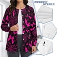 thumbnail image 4 of Binienty Halloween Bat Women's Stretch Fabric Scrub Jackets Pink Breathable Lightweight Snap Front Medical Scrubs for Women Soft for Hospital Medical Assistant Nurse Student Accessories, 4 of 7
