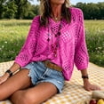 thumbnail image 5 of Womens Casual Rompers Summer Short Sleeve Polo V Neck Button Down Loose Fit Short Jumpsuits with Pockets, 5 of 5