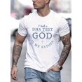 thumbnail image 1 of [Camiseta estampada granate] Camiseta estampada granate - Estampado "Me hice una prueba de ADN y Dios es mi padre", 100 % poliéster, manga corta, cuello redondo, lavable a máquina - Elegante camiseta, 1 of 5